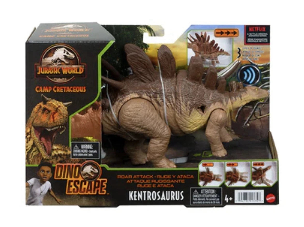 Jurassic World: Mattel 2021 Dino Escape Camp Cretaceous Roar Attack KENTROSAURUS 4+ New