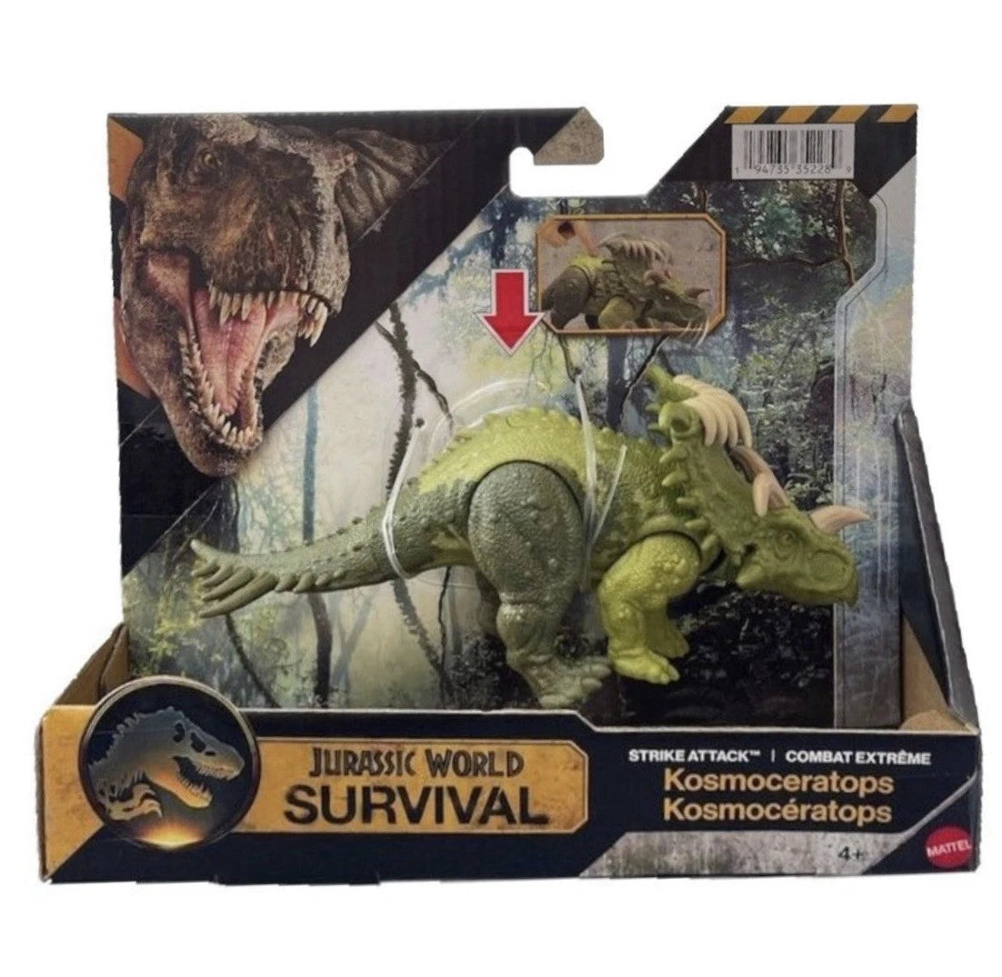 Jurassic World: Survival Mattel 2025 Strike Attack (KOSMOCERATOPS) 4+ Brand New