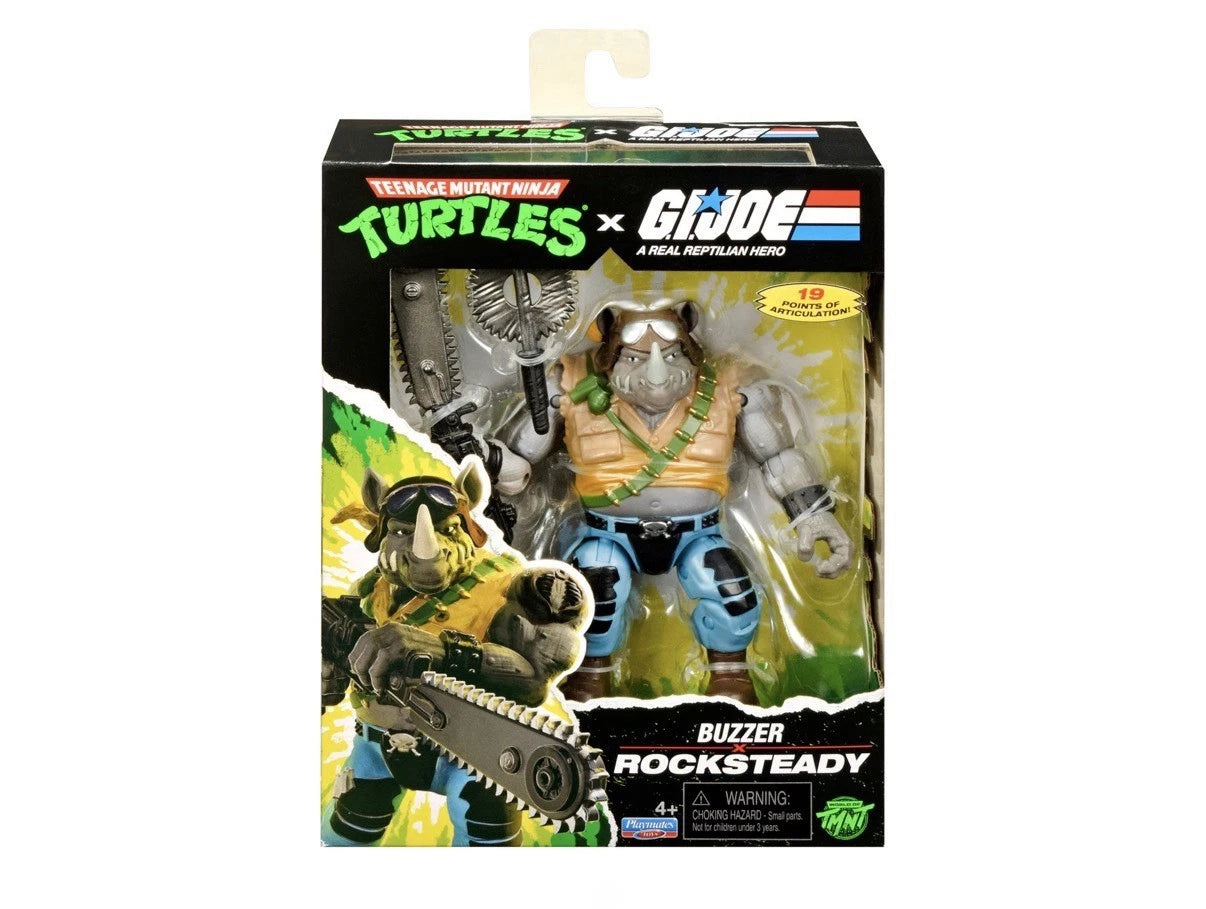 Teenage Mutant Ninja Turtles X G.I.JOE: Playmates 2026 (Buzzer ROCKSTEADY) 4+ New