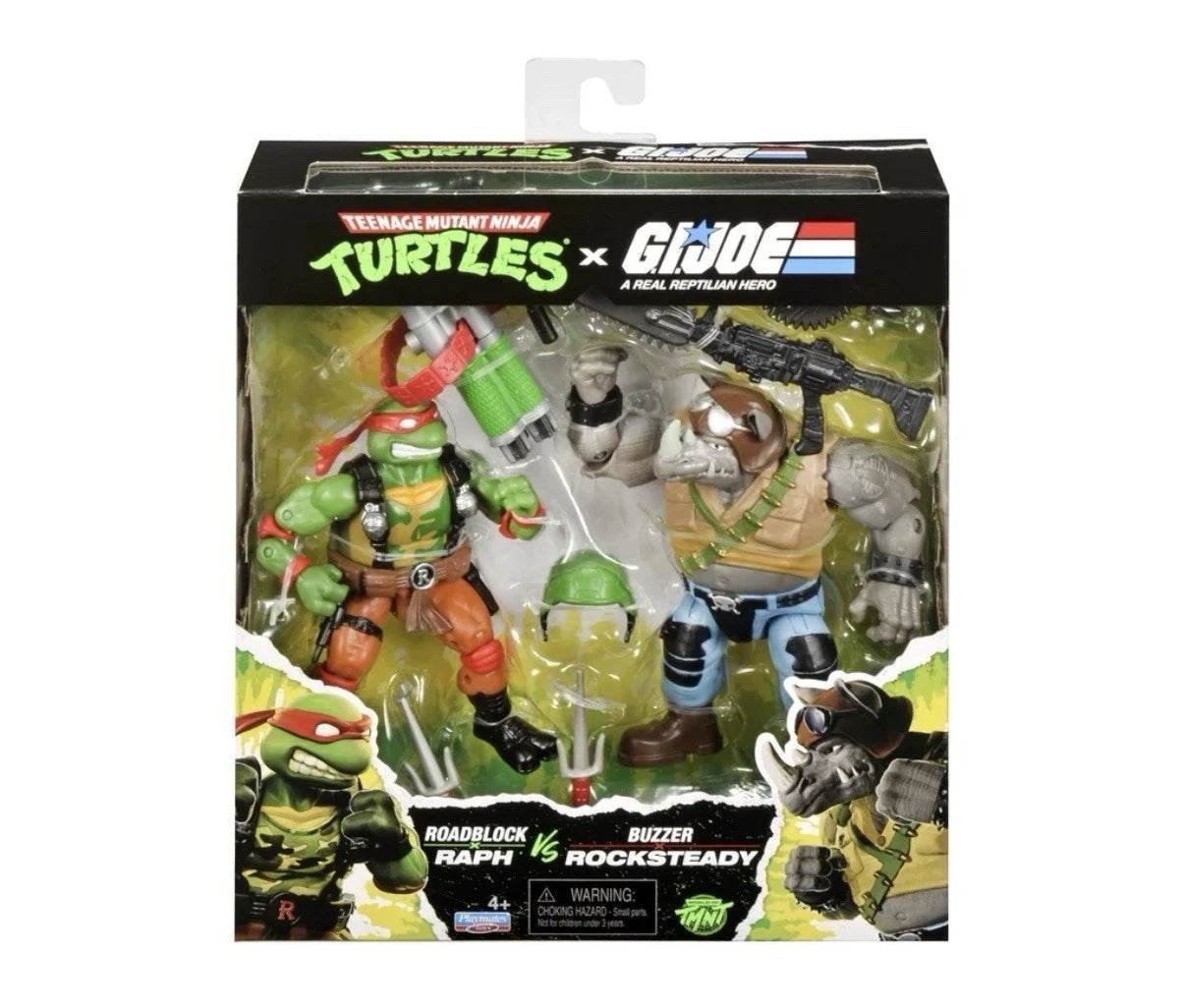 TMNT X G.I.JOE: Playmates Toys 2026 - (Roadblock RAPH Vs Buzzer ROCKSTEADY) 4+ New