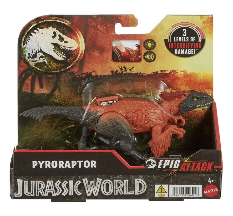 Jurassic World: Mattel 2023 Epic Attack PYRORAPTOR 4+ Brand New