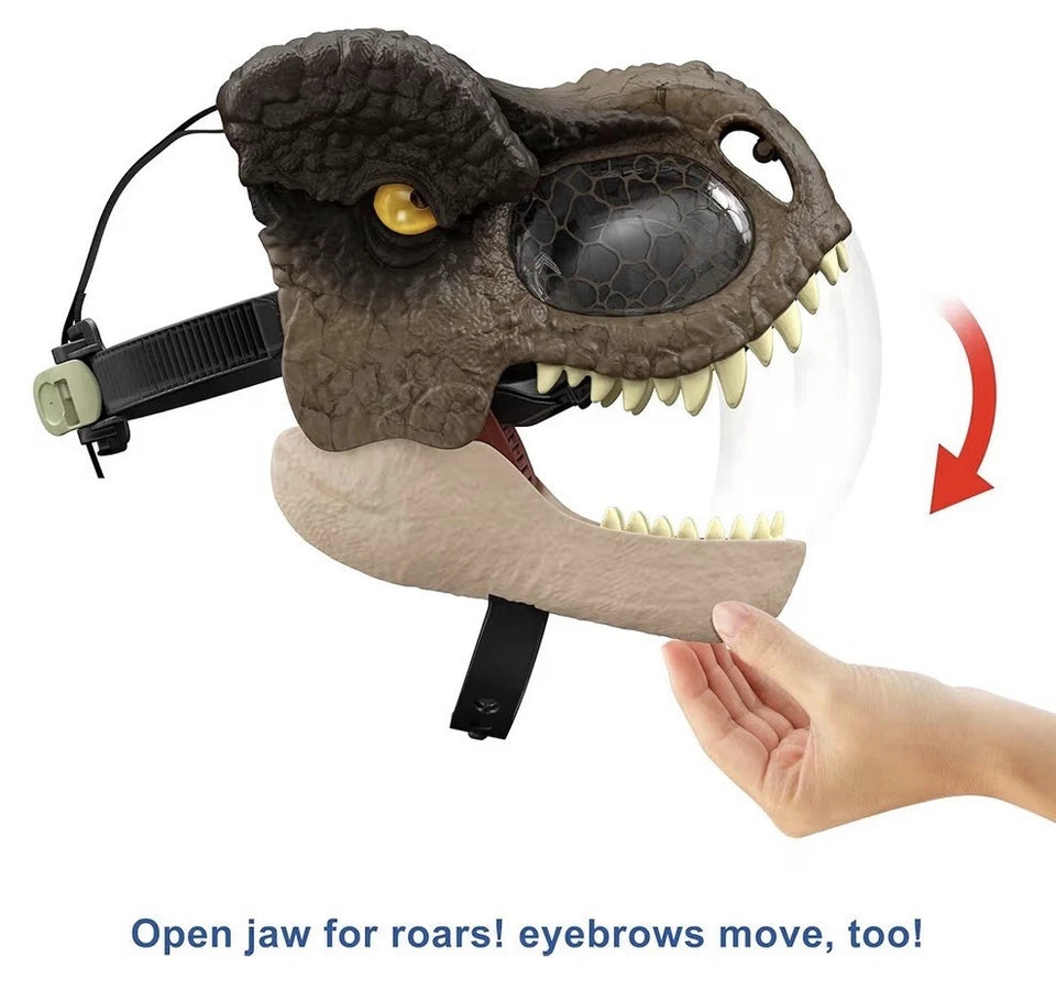 Jurassic World Dominion: Mattel 2021 TYRANNOSAURUS REX CHOMP N ROAR MASK 6+ New