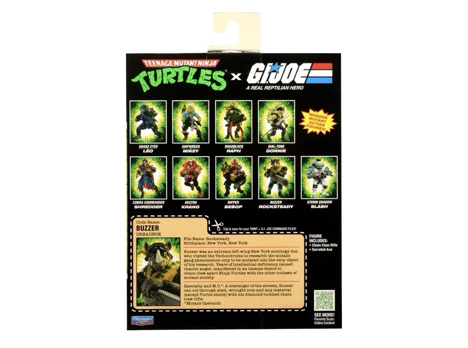 Teenage Mutant Ninja Turtles X G.I.JOE: Playmates 2026 (Buzzer ROCKSTEADY) 4+ New