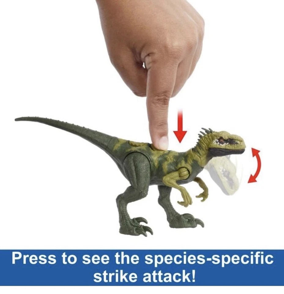 Jurassic World:  Dominion Mattel 2022 Dino Trackers Strike Attack (ATROCIRAPTOR) 4+ New