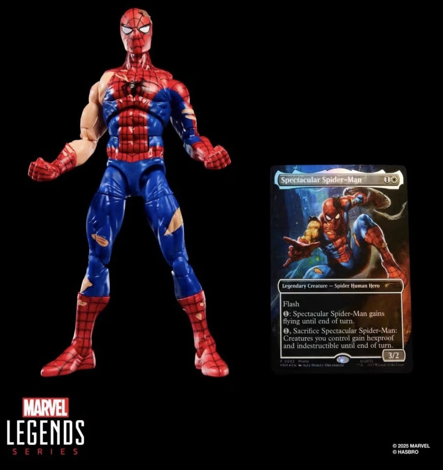 Marvel Legends Series: Hasbro 2025 Magic The Gathering (BATTLE-DAMAGED SPIDER-MAN) 13+ New