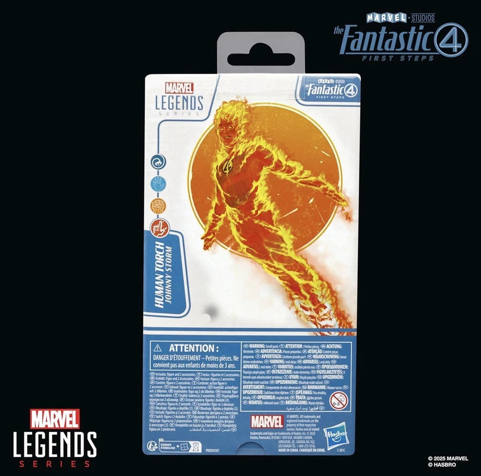 Marvel Legends Series: Hasbro 2025 The Fantastic 4: First Steps (HUMAN TORCH) 4+ New