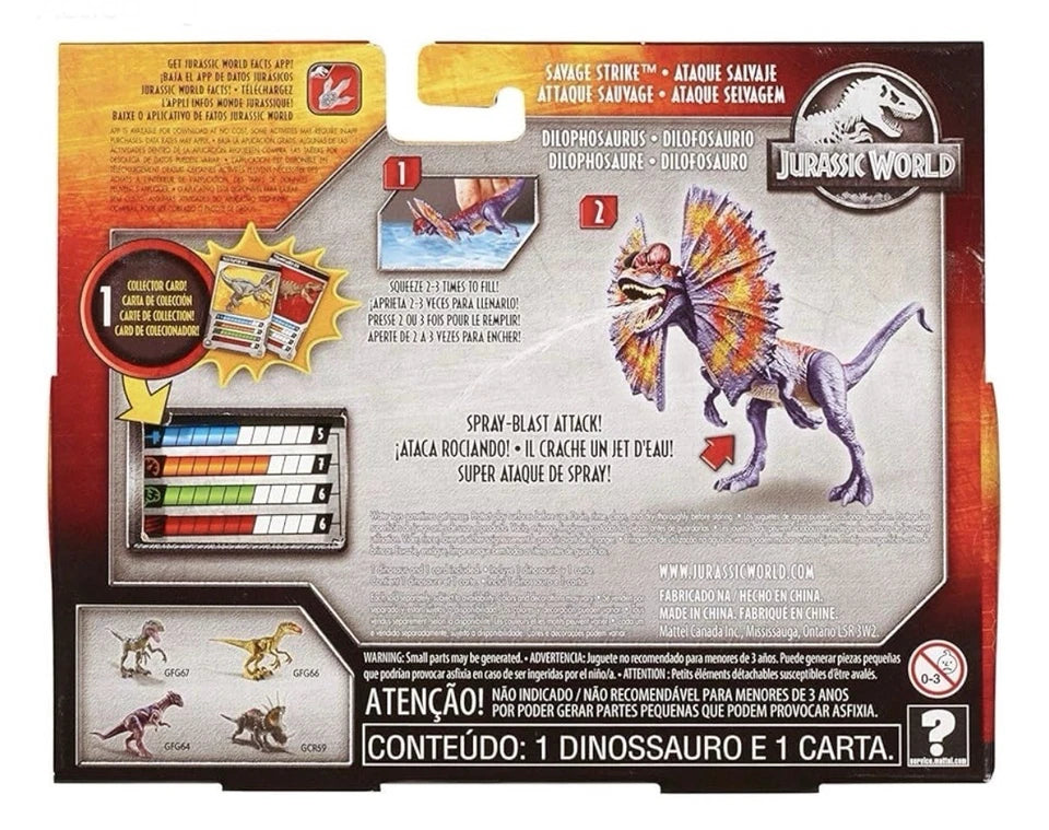 Jurassic World: Dino Rivals Mattel 2018 - Savage Strike (DILOPHOSAURUS) 4+ New