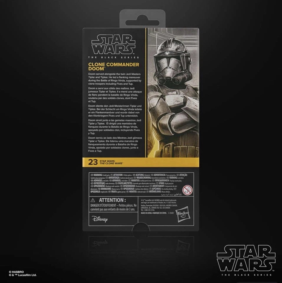 Star Wars: The Clone Wars Hasbro 2025 The Black Series CLONE COMMANDER DOOM 4+ New