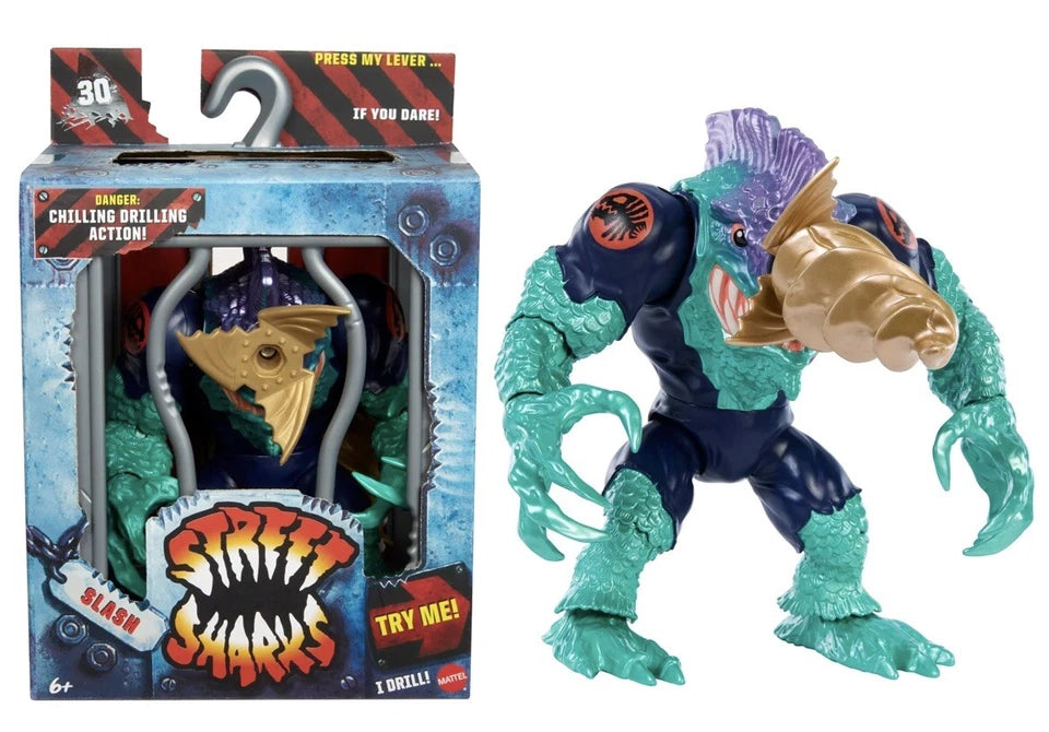 Street Sharks: Mattel 2024 30th Anniversary – SLASH 6" Action Figure 6+ Brand New