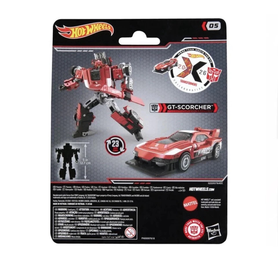 Transformers X Hot Wheels Collaborative: Hasbro 2026 (GT-SCORCHER) 8+ Brand New