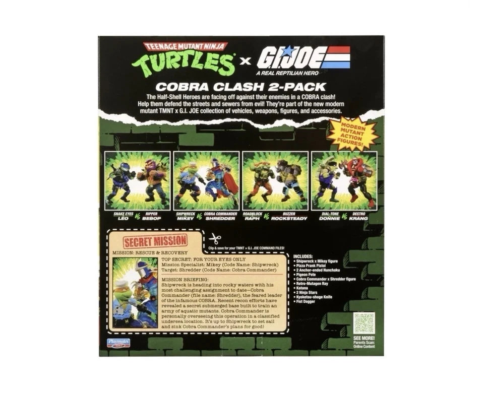 TMNT X G.I.JOE: Playmates 2026 Shipwreck MIKEY Vs Cobra Commander SHREDDER 4+ New