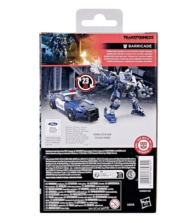 Transformers: The Last Knight Hasbro 2025 Deluxe Class (BARRICADE) 8+ Brand New