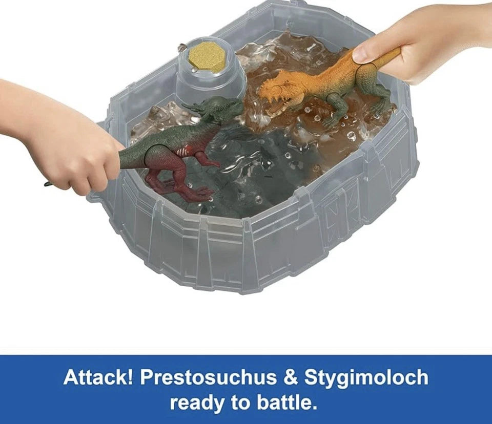 Jurassic World: Mattel 2024 Dino Reveal Battle Pack STYGIMOLOCH & PRESTOSUCHUS 4+ New
