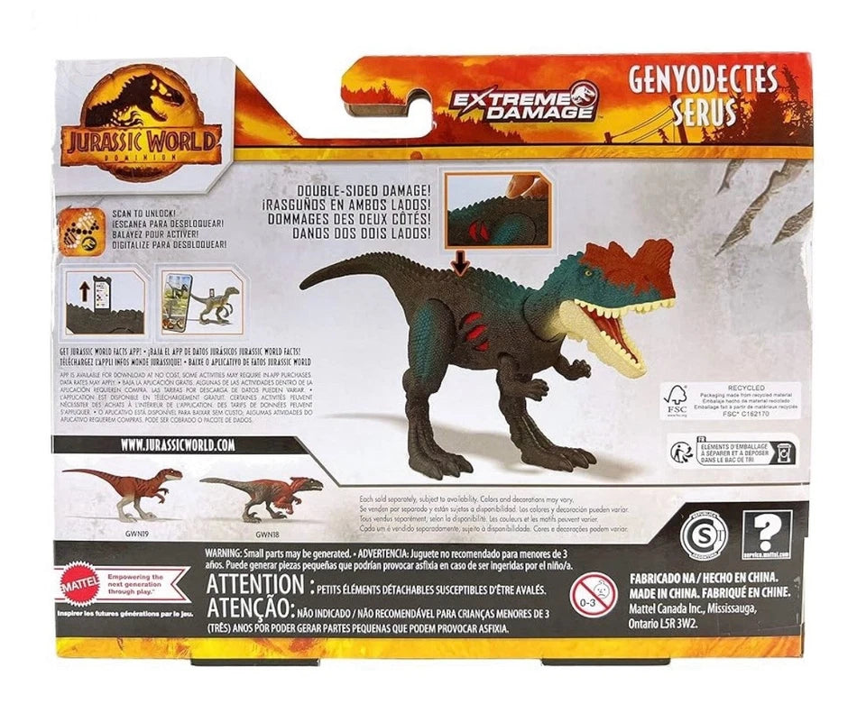 Jurassic World Dominion: Mattel 2021 Extreme Damage (GENYODECTES SERUS) 4+ New