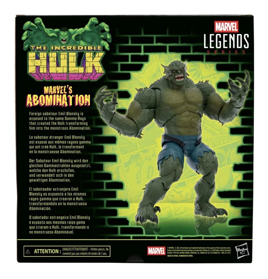 Marvel Legends Series: Hasbro 2026 Incredible Hulk (MARVEL’S ABOMINATION) 4+ New