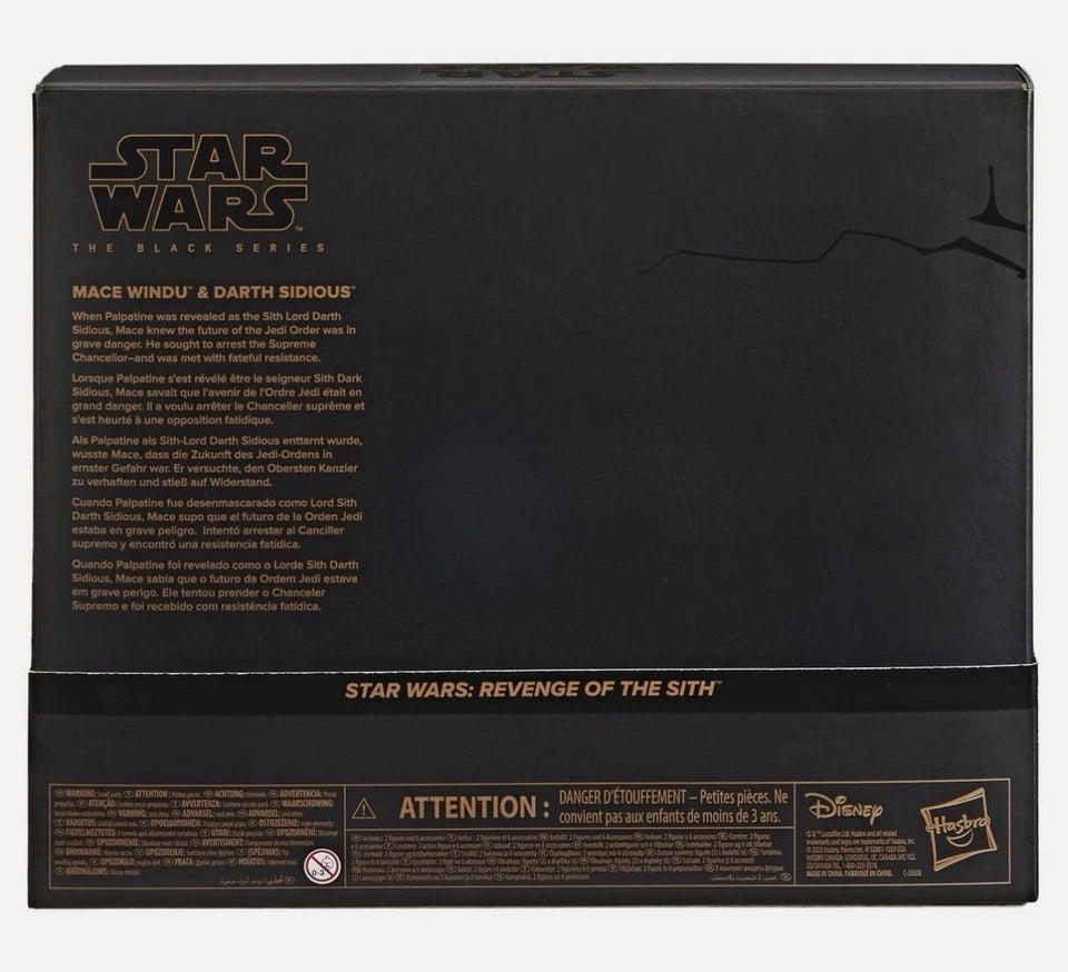 Star Wars: ROTS Hasbro 2025 - The Black Series MACE WINDU & DARTH SIDIOUS 4+ New