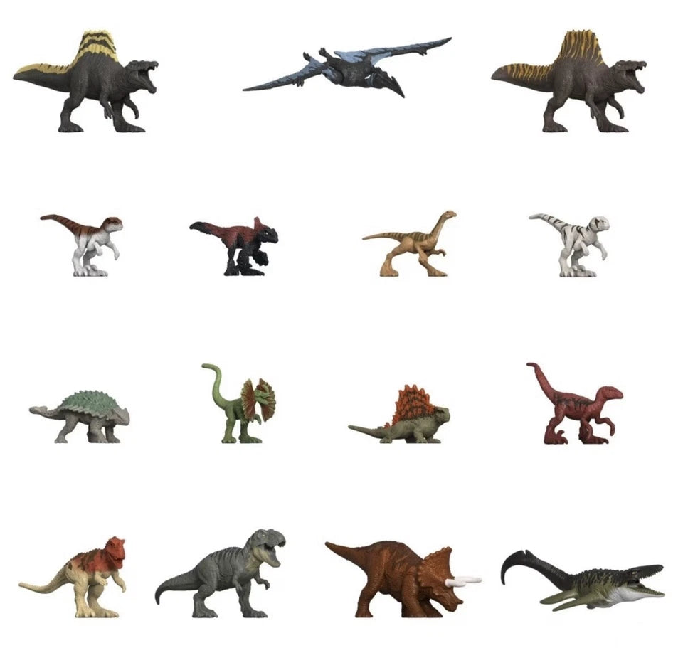 Jurassic World: Rebirth Mattel 2025 Assorted 15x Pack Dinosaur MINI’S 4+ New