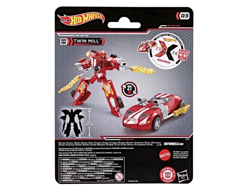 Transformers X Hot Wheels Collaborative: Hasbro 2026 (TWIN MILL) 8+ Brand New