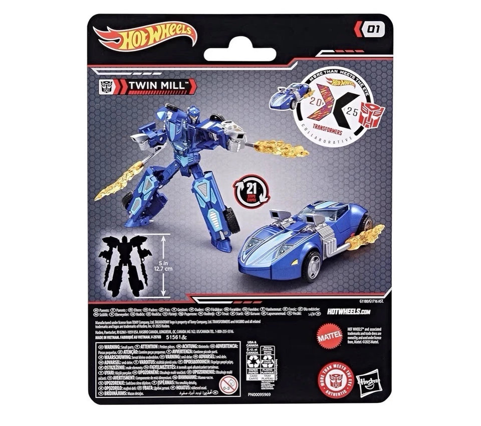 Transformers X Hot Wheels Collaborative: Hasbro 2025 (TWIN MILL) 8+ Brand New